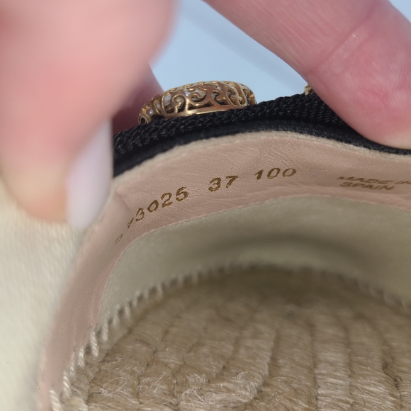 Gucci Canvas Espadrille Flats with Crystals Black EU 37 - Picture 8 of 14